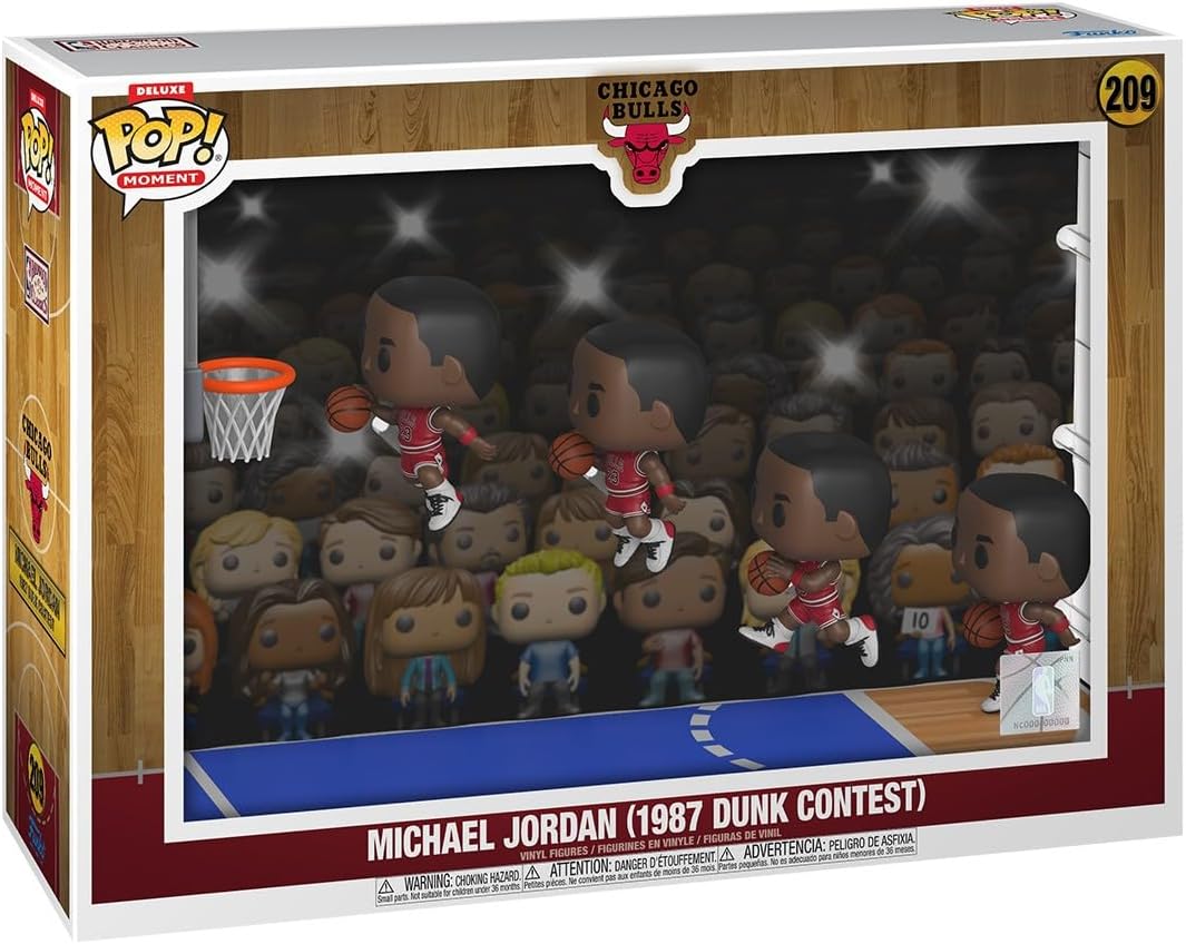 Funko Pop! Moments Deluxe Michael Jordan (1987 Dunk Contest) – Chicago Bulls Collectible Vinyl Figure