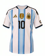 Lionel Messi Hand-Signed Argentina 2024 3-Star World Champions Home Jersey (Authenticated)