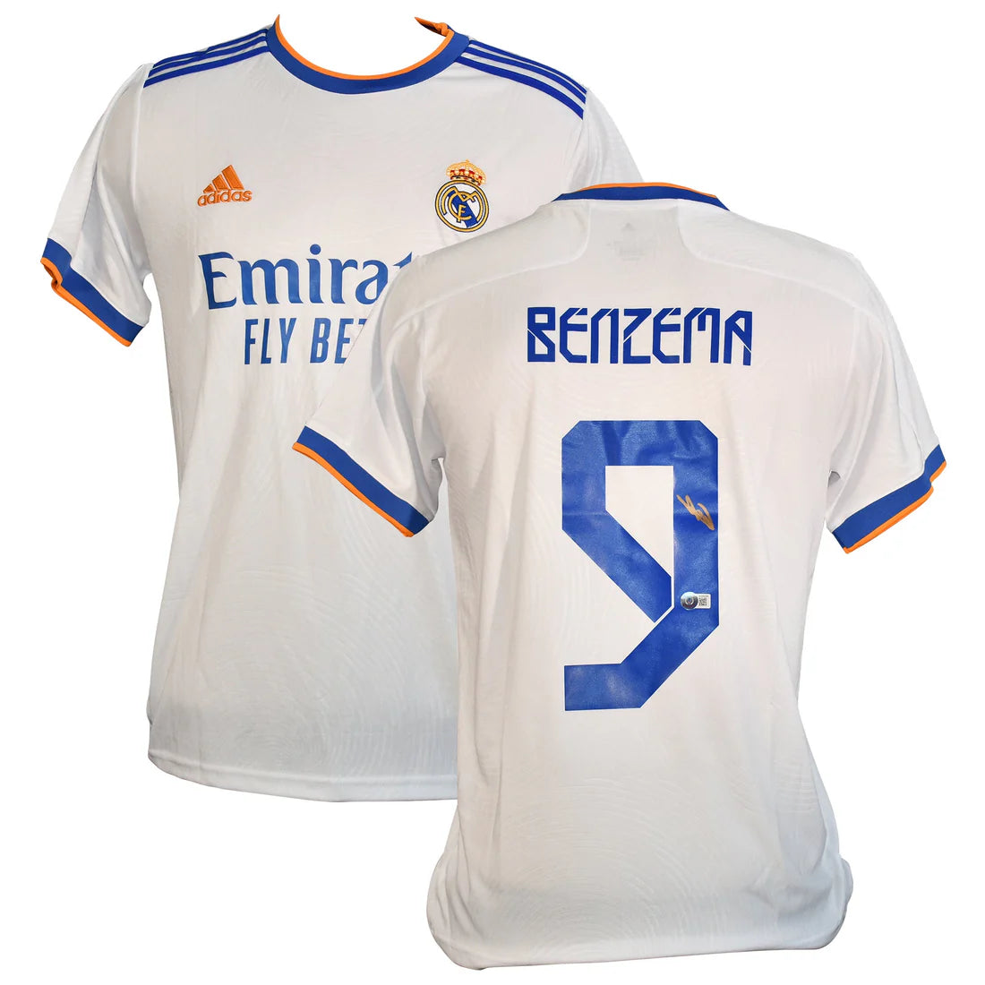 Real Madrid CF 2021–22 Home Jersey Signed by Karim Benzema – Beckett Certified