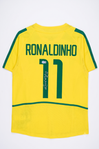 Ronaldinho Signed Brazil 2002 World Cup Home Jersey – Beckett Authenticated
