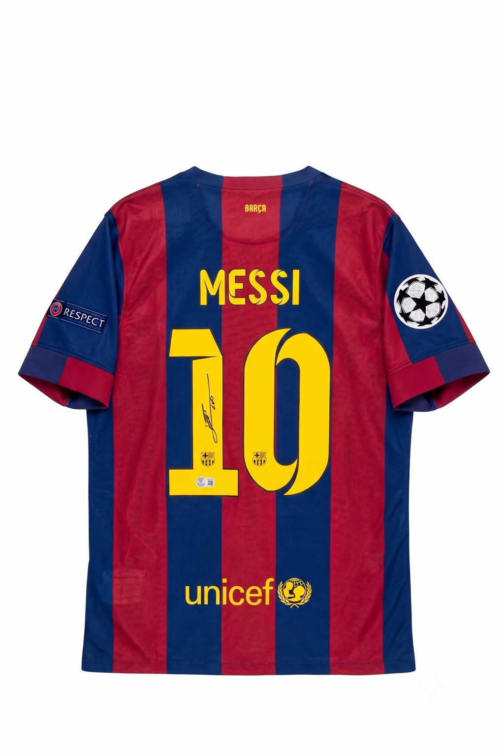 Lionel Messi Signed FC Barcelona 2015 Champions League Final Home Jersey – Beckett Authenticated