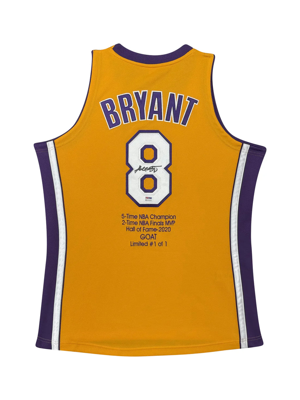 Authentic Mitchell & Ness Lakers 2000–2001 Finals Patch Jersey Signed by Kobe Bryant – PSA/DNA Certified – 1/1
