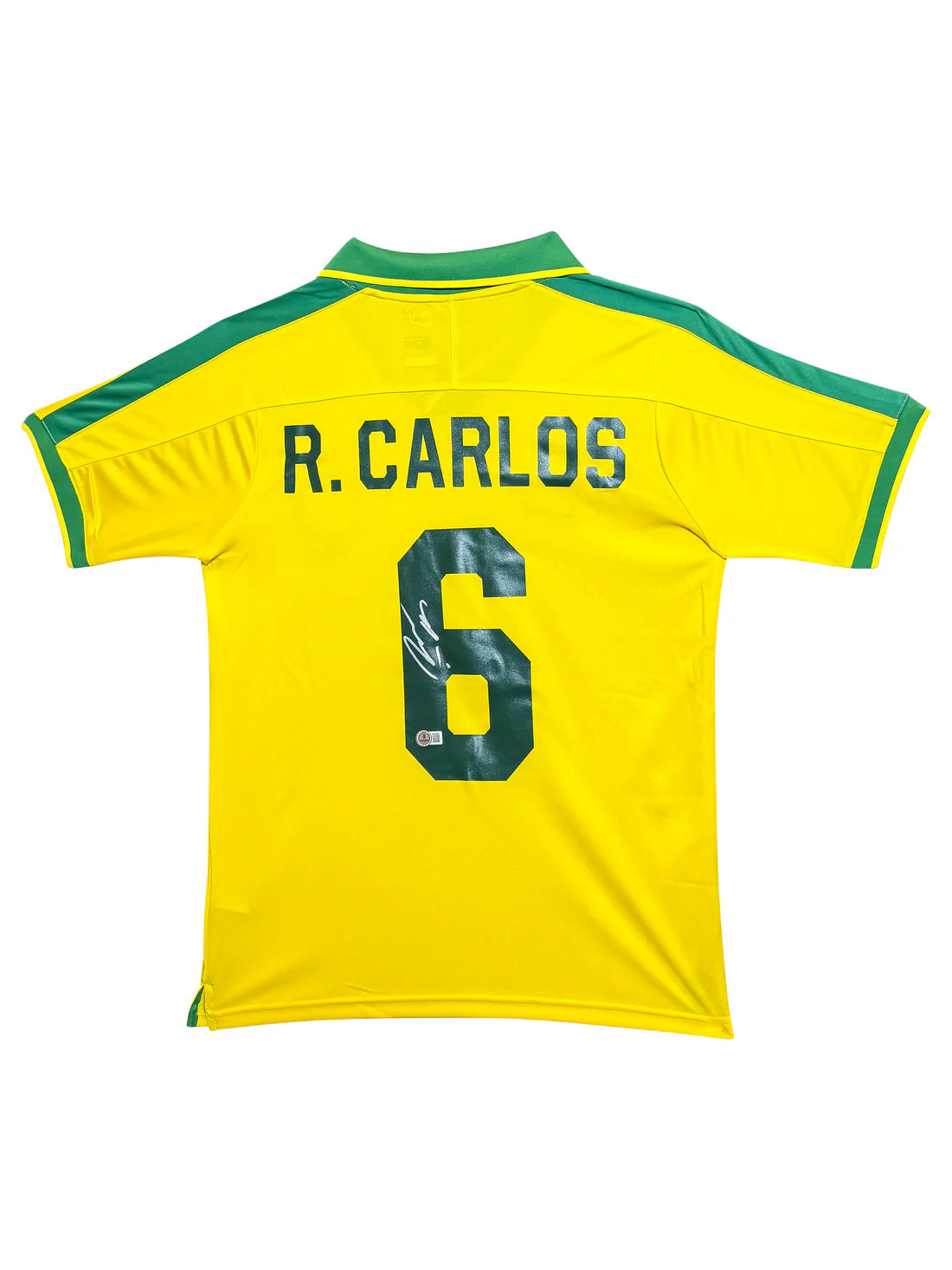 Authentic Brazil 2002 FIFA World Cup Jersey Signed by Roberto Carlos – Beckett Certified