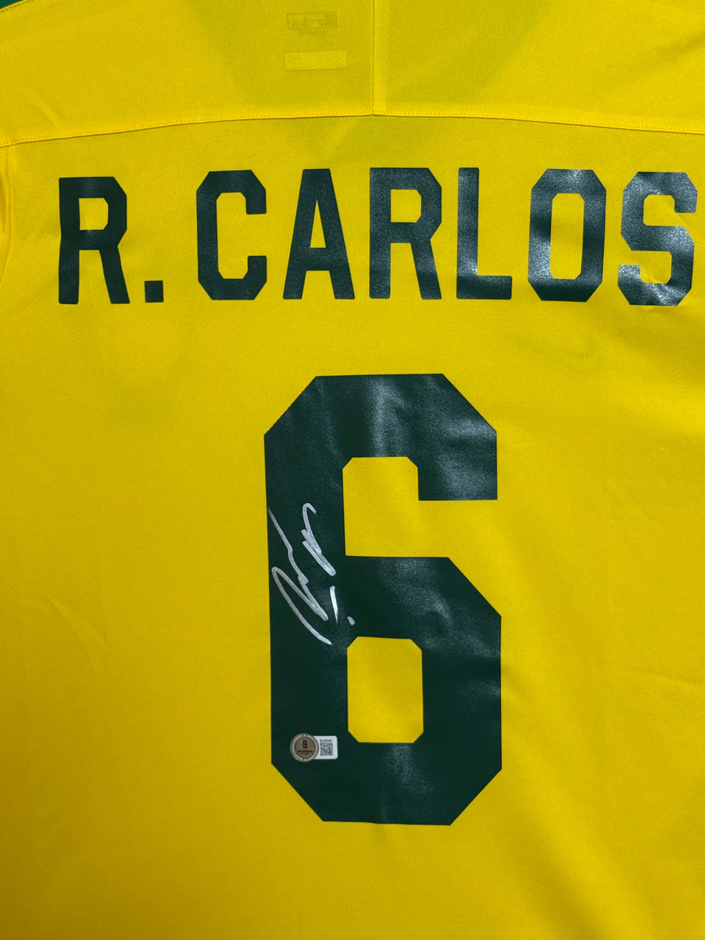 Authentic Brazil 2002 FIFA World Cup Jersey Signed by Roberto Carlos – Beckett Certified