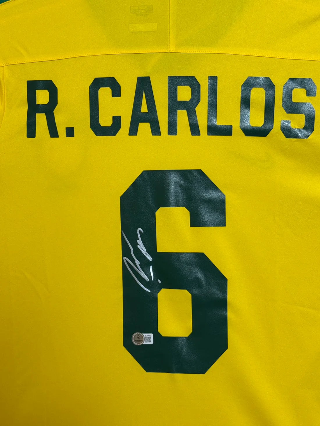 Authentic Brazil 2002 FIFA World Cup Jersey Signed by Roberto Carlos – Beckett Certified