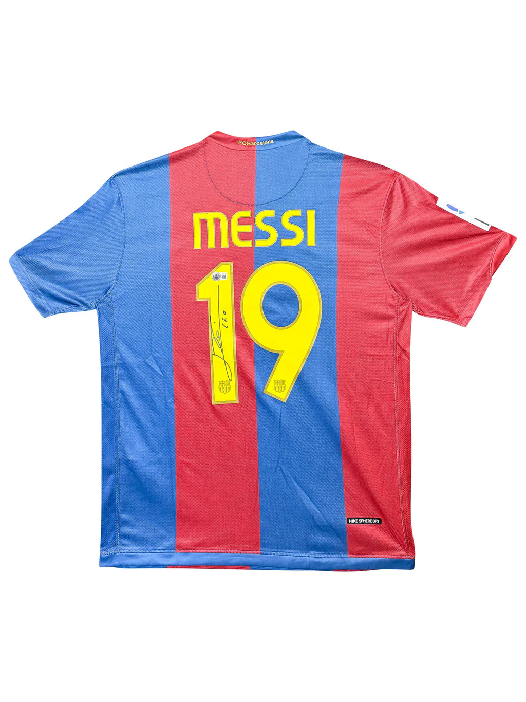 FC Barcelona 2005–06 Home Jersey “Rare No. 19” Signed by Lionel Messi – Beckett Certified