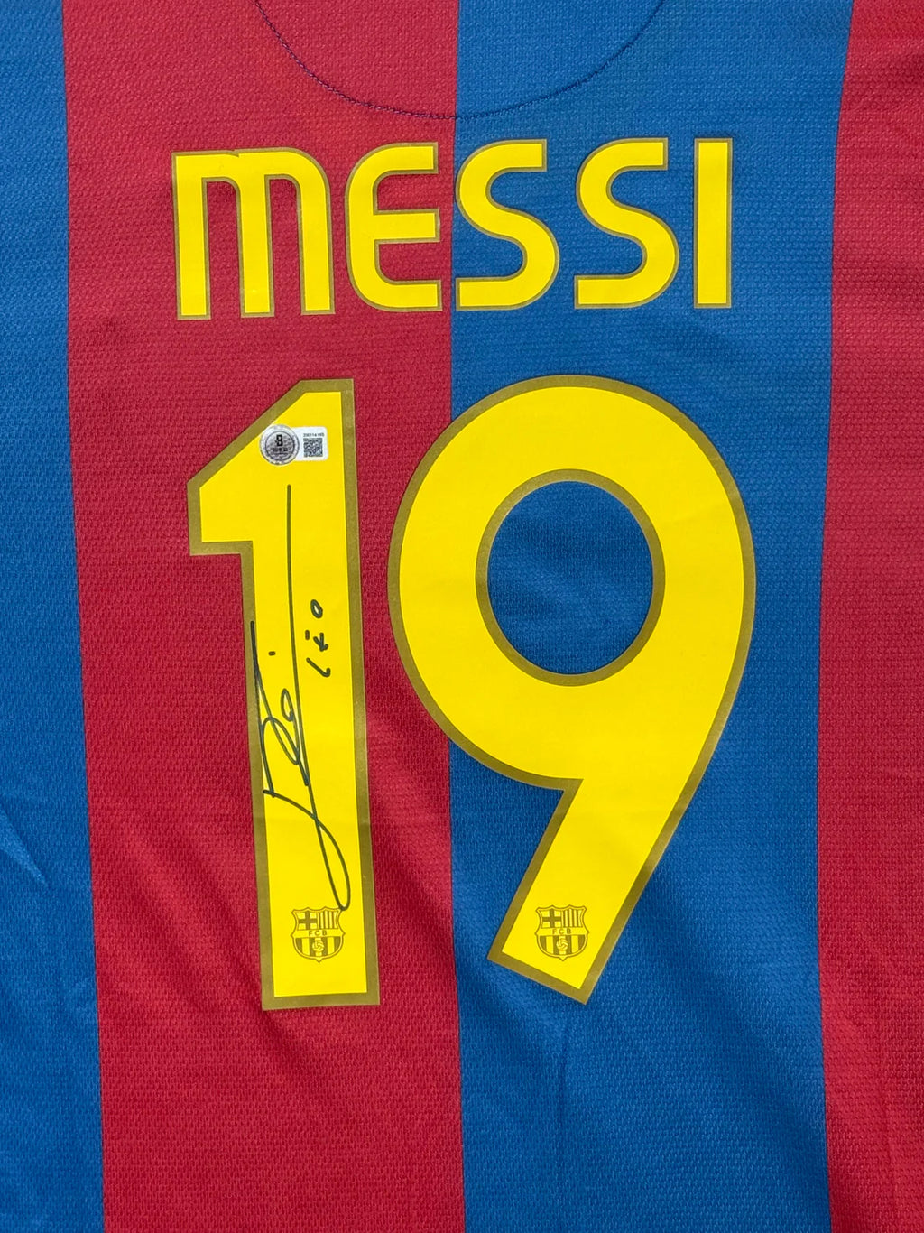 FC Barcelona 2005–06 Home Jersey “Rare No. 19” Signed by Lionel Messi – Beckett Certified