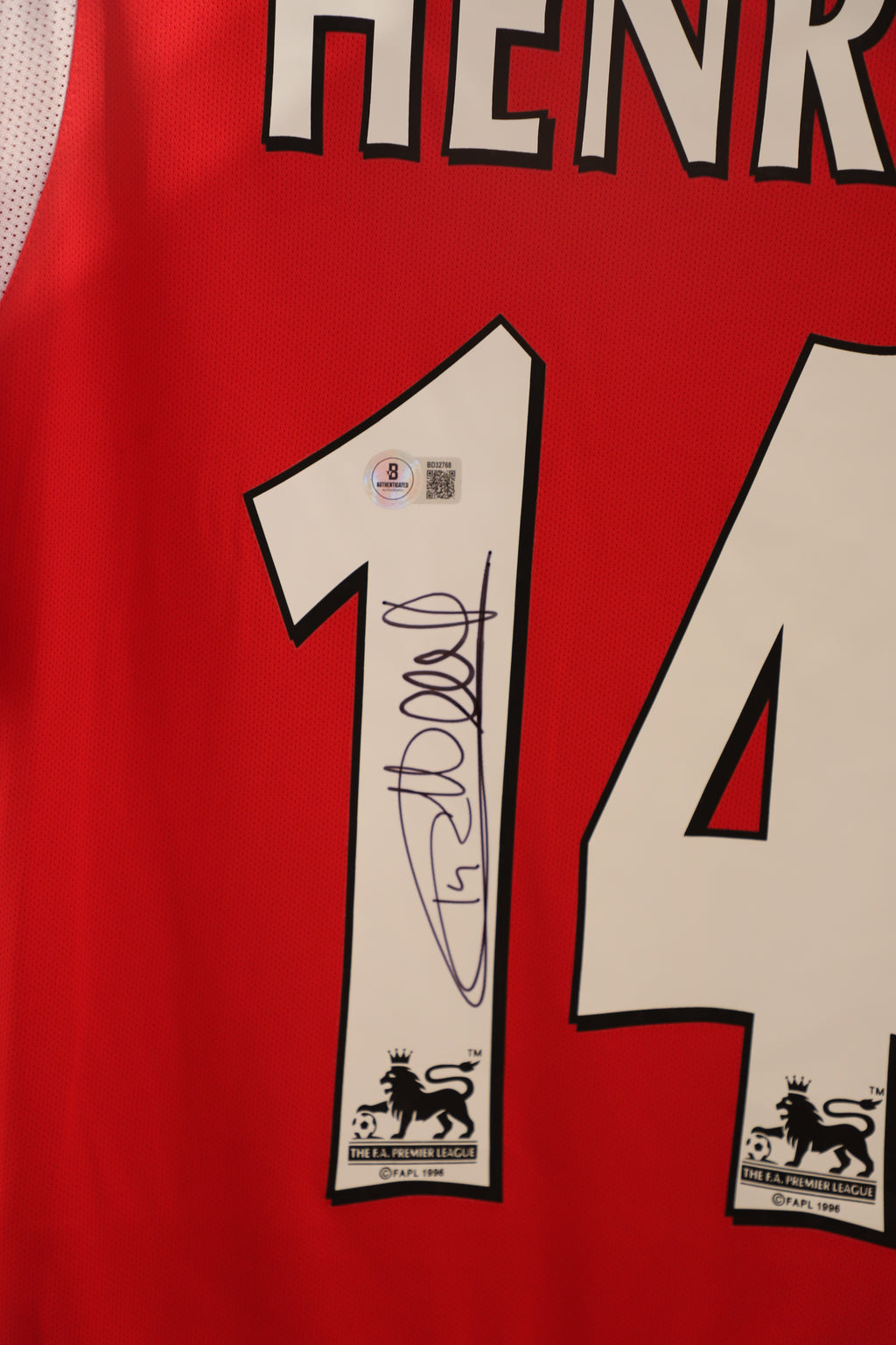 Thierry Henry Signed Arsenal 2002/03 Home Jersey – Premier League Champions Patches – Beckett Authenticated