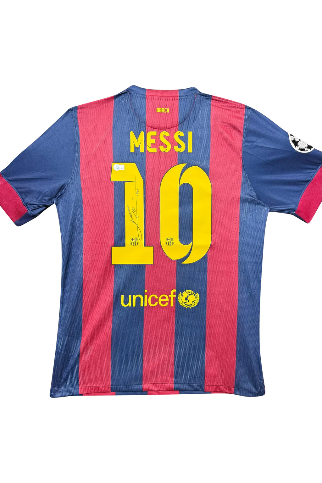 Lionel Messi Signed Authentic FC Barcelona 2009 Champions League Final Jersey – First Historic Treble – Beckett Certified