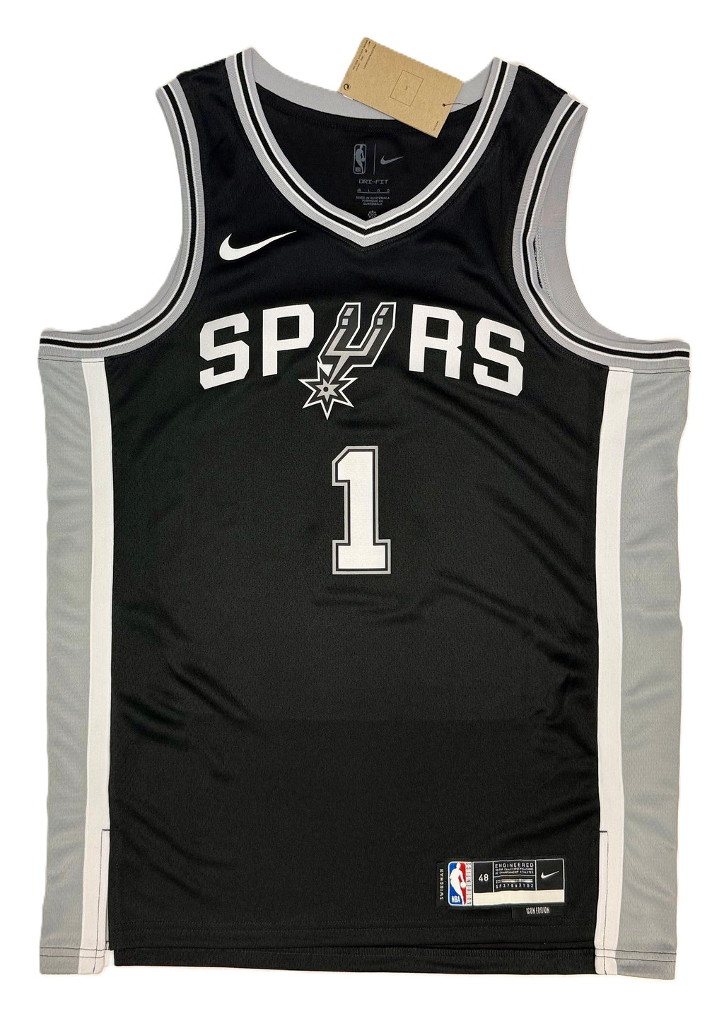 Victor Wembanyama San Antonio Spurs Autographed Black Nike Icon Edition Authentic Jersey – Beckett Certified