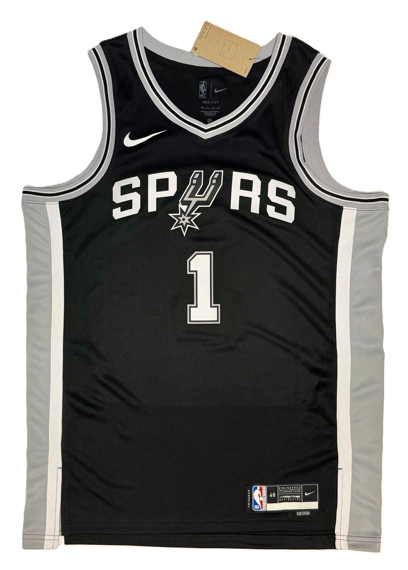 Victor Wembanyama San Antonio Spurs Autographed Black Nike Icon Edition Authentic Jersey – Beckett Certified