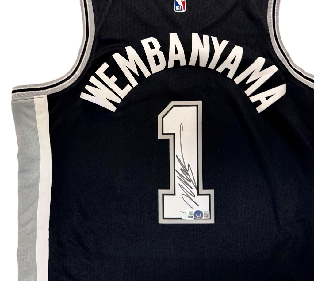 Victor Wembanyama San Antonio Spurs Autographed Black Nike Icon Edition Authentic Jersey – Beckett Certified