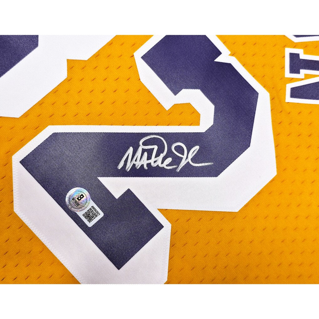 Magic Johnson Los Angeles Lakers Autographed 1984–85 Mitchell & Ness Hardwood Classics Swingman Jersey – Beckett Certified