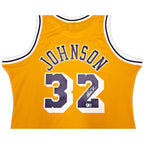 Magic Johnson Los Angeles Lakers Autographed 1984–85 Mitchell & Ness Hardwood Classics Swingman Jersey – Beckett Certified